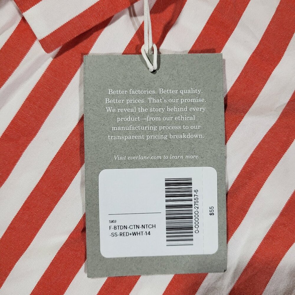 EVERLANE The Cotton Short - Sleeve Popover Shirt / Size 14 - Picture 7 of 14